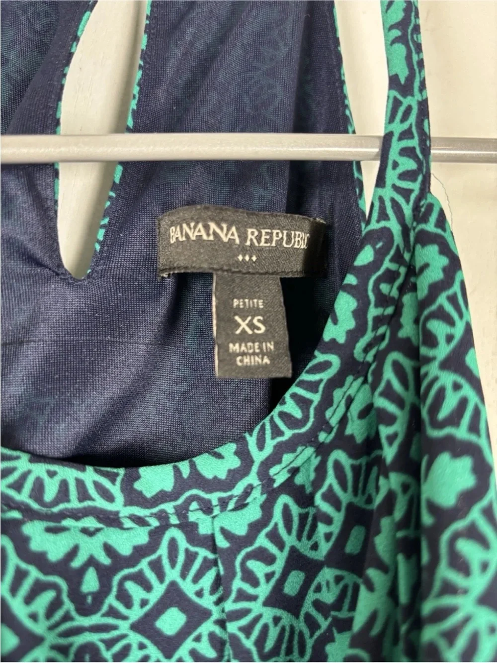 Banana Republic Petite XS Halter Fit Flare Dress Green